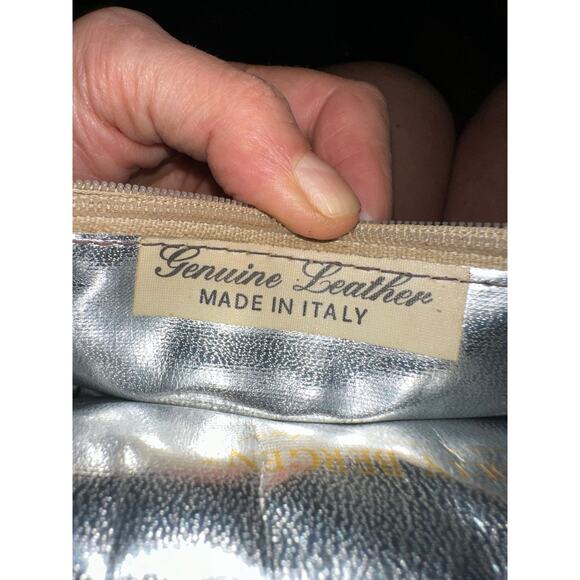 RARE POLLY BERGEN VINTAGE METALLIC GOLD LEATHER FIRENZE 1989 VIA TORNABUONI BAG - Picture 5 of 7
